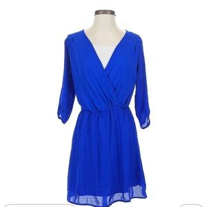 Vibrant Blue Wrap Dress
